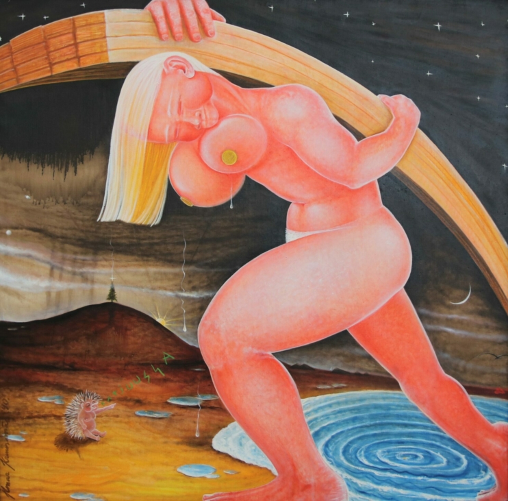 I. Kruusamäe „Salarelv“, õli lõuendil, 1990, erakogu